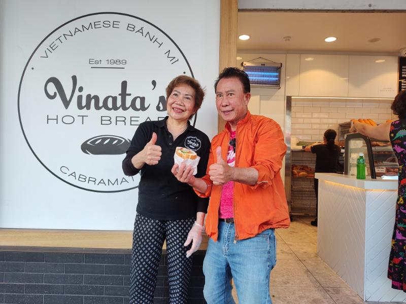 Martin Yan with owner of Vinata's in Cabramatta