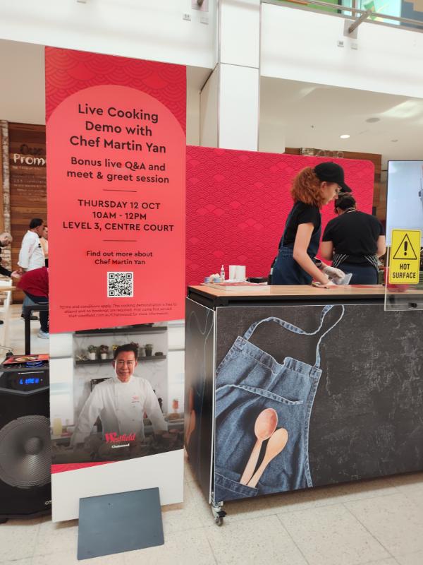 Cooking demo at Westfield Chatswood with Martin Yan